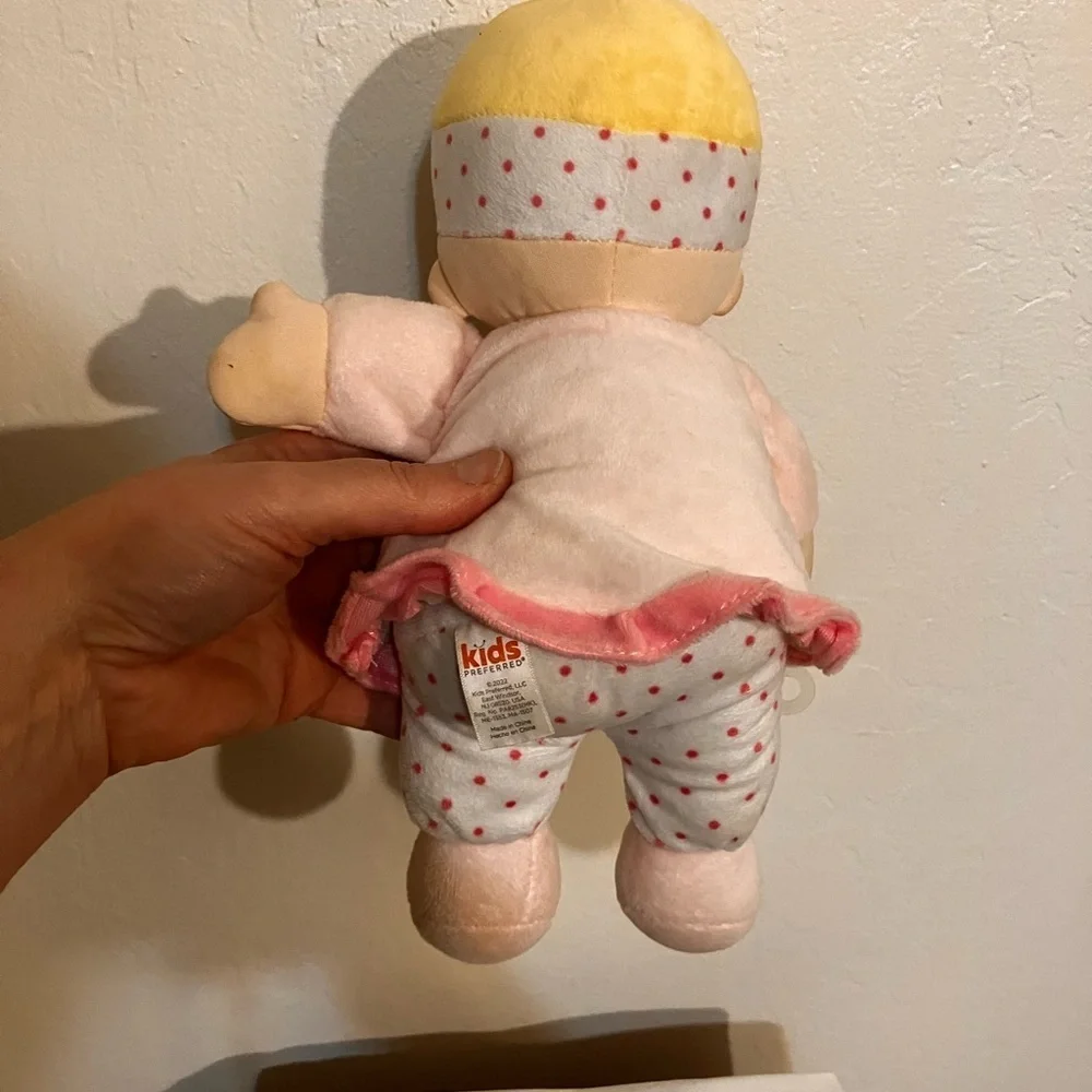 2012 Kids Preferred plush soft fleece doll with rose headband and bunny dress